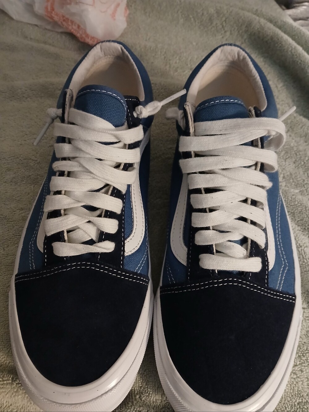 Vans ,Men's Blue and White Low-Top Sneakers